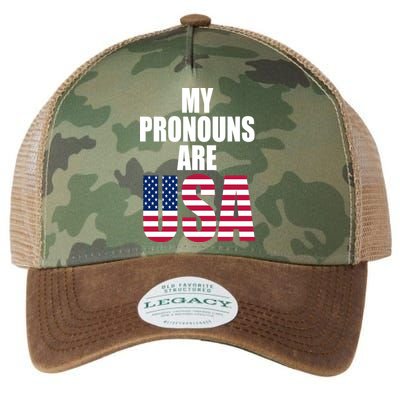 My Pronouns Are USA Patriotic Legacy Tie Dye Trucker Hat