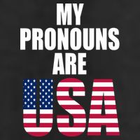 My Pronouns Are USA Patriotic 7 Panel Mesh Trucker Snapback Hat