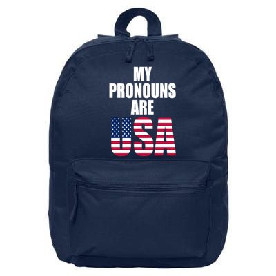 My Pronouns Are USA Patriotic 16 in Basic Backpack