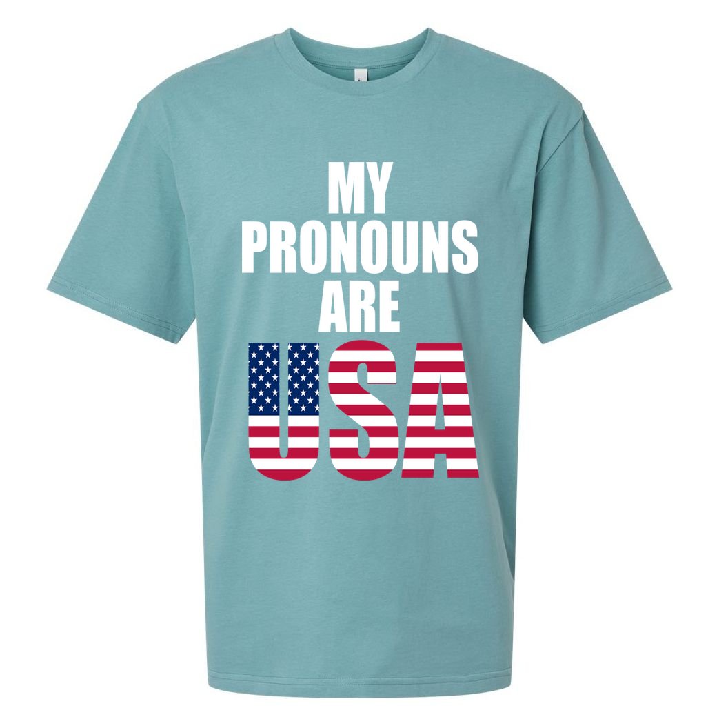 My Pronouns Are USA Patriotic Sueded Cloud Jersey T-Shirt