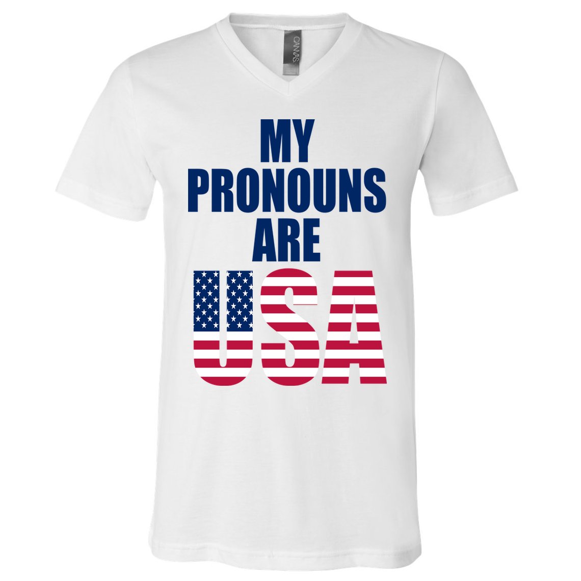 My Pronouns Are USA Patriotic V-Neck T-Shirt
