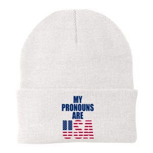 My Pronouns Are USA Patriotic Knit Cap Winter Beanie