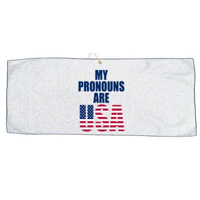 My Pronouns Are USA Patriotic Large Microfiber Waffle Golf Towel