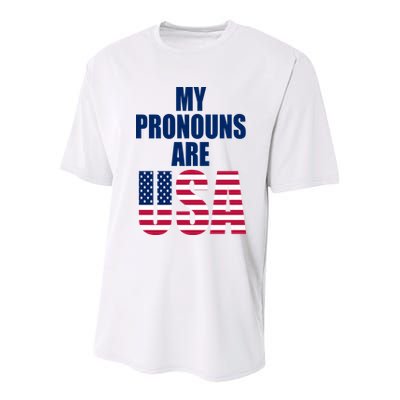 My Pronouns Are USA Patriotic Youth Performance Sprint T-Shirt