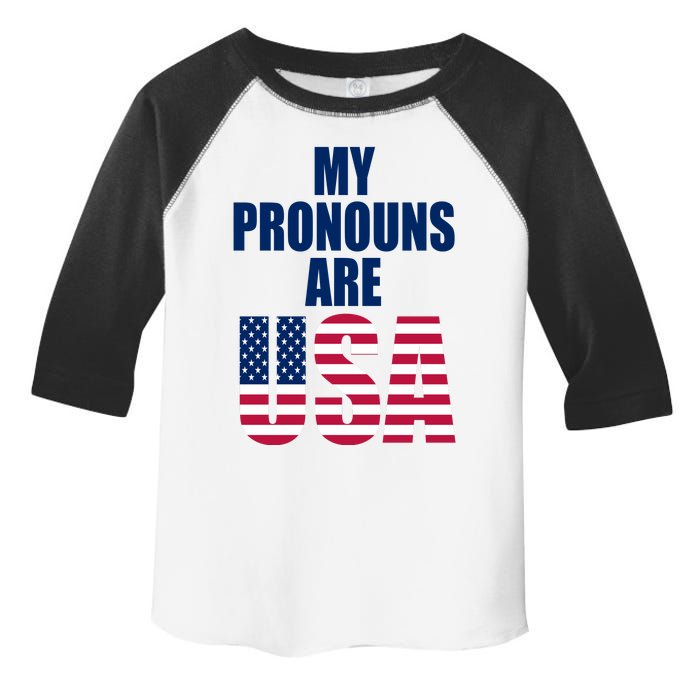 My Pronouns Are USA Patriotic Toddler Fine Jersey T-Shirt