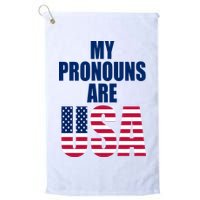 My Pronouns Are USA Patriotic Golf Towel
