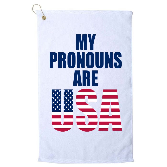My Pronouns Are USA Patriotic Golf Towel