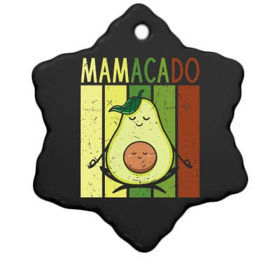 Mamacado Pregnancy Avocado Yoga Meditation Cute Mother's Day Ceramic Star Ornament