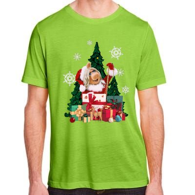 Miss Piggy Around The Christmas Tree Miss Piggy Christmas Tree Adult ChromaSoft Performance T-Shirt