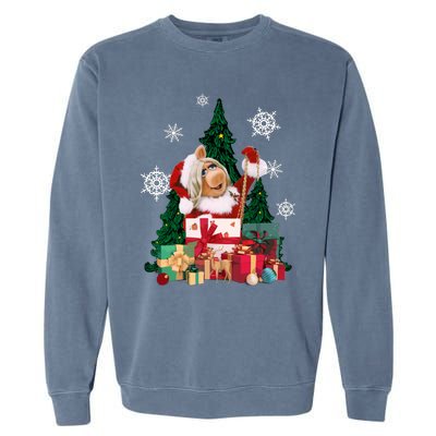 Miss Piggy Around The Christmas Tree Miss Piggy Christmas Tree Garment-Dyed Sweatshirt