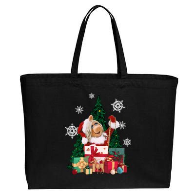 Miss Piggy Around The Christmas Tree Miss Piggy Christmas Tree Cotton Canvas Jumbo Tote