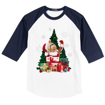 Miss Piggy Around The Christmas Tree Miss Piggy Christmas Tree Baseball Sleeve Shirt