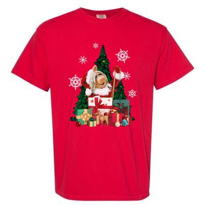 Miss Piggy Around The Christmas Tree Miss Piggy Christmas Tree Garment-Dyed Heavyweight T-Shirt