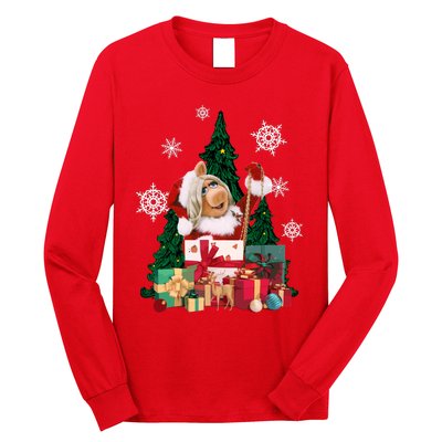 Miss Piggy Around The Christmas Tree Miss Piggy Christmas Tree Long Sleeve Shirt