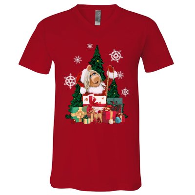 Miss Piggy Around The Christmas Tree Miss Piggy Christmas Tree V-Neck T-Shirt