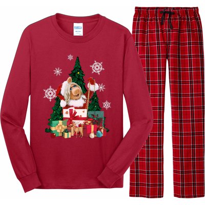 Miss Piggy Around The Christmas Tree Miss Piggy Christmas Tree Long Sleeve Pajama Set