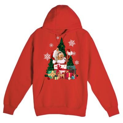 Miss Piggy Around The Christmas Tree Miss Piggy Christmas Tree Premium Pullover Hoodie