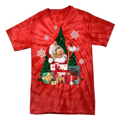 Miss Piggy Around The Christmas Tree Miss Piggy Christmas Tree Tie-Dye T-Shirt