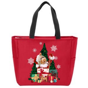 Miss Piggy Around The Christmas Tree Miss Piggy Christmas Tree Zip Tote Bag