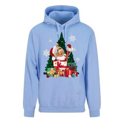 Miss Piggy Around The Christmas Tree Miss Piggy Christmas Tree Unisex Surf Hoodie