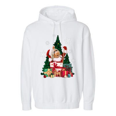 Miss Piggy Around The Christmas Tree Miss Piggy Christmas Tree Garment-Dyed Fleece Hoodie