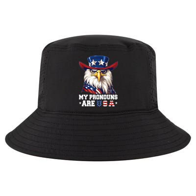 My Pronouns Are USA Funny Eagle 4th Of July American Cool Comfort Performance Bucket Hat