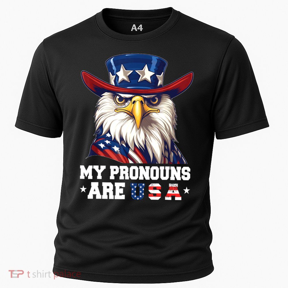 My Pronouns Are USA Funny Eagle 4th Of July American Performance Shirt
