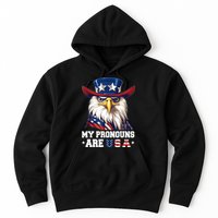 My Pronouns Are USA Funny Eagle 4th Of July American Hoodie