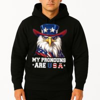 My Pronouns Are USA Funny Eagle 4th Of July American Hoodie