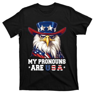 My Pronouns Are USA Funny Eagle 4th Of July American T-Shirt