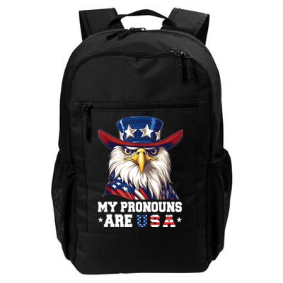 My Pronouns Are USA Funny Eagle 4th Of July American Backpack