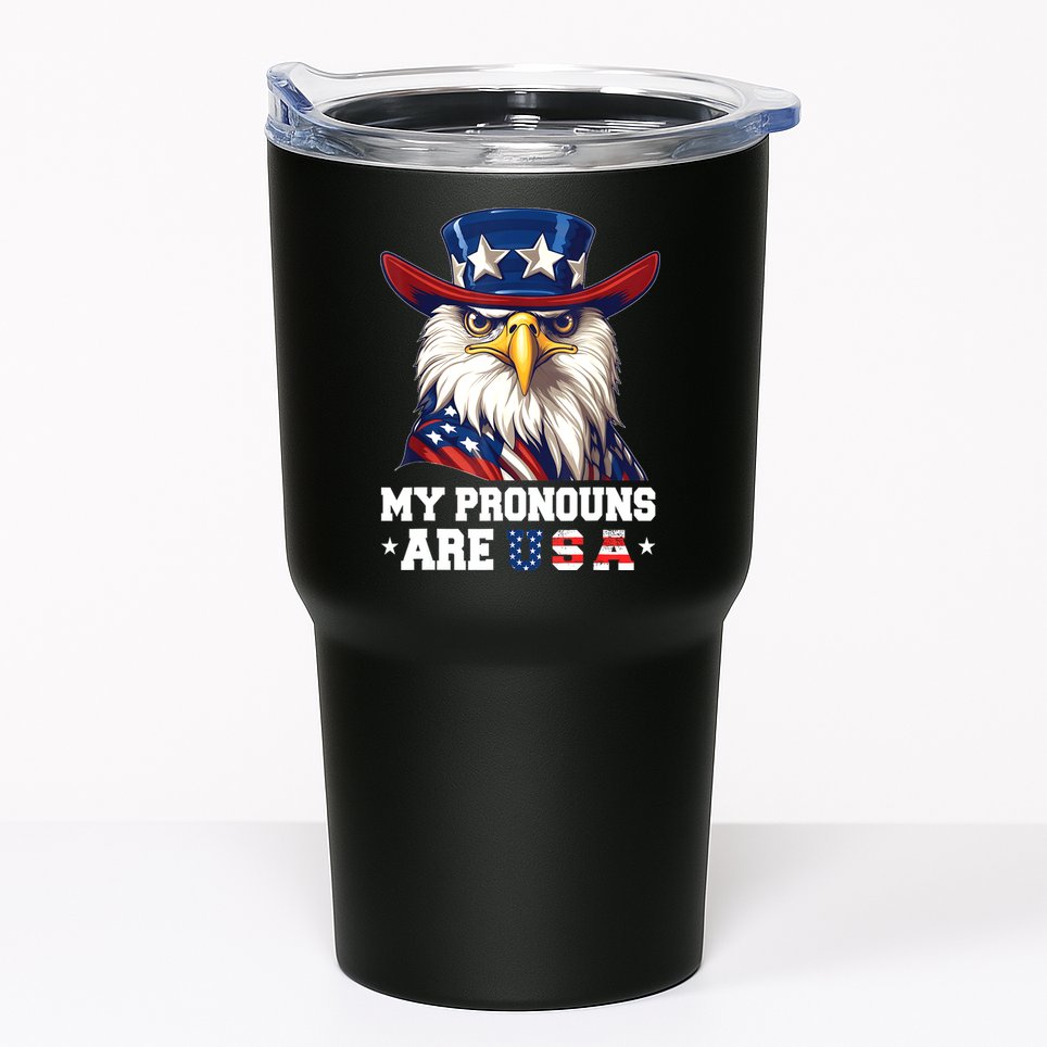 My Pronouns Are USA Funny Eagle 4th Of July American Tumbler