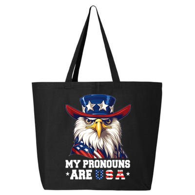 My Pronouns Are USA Funny Eagle 4th Of July American 25L Jumbo Tote