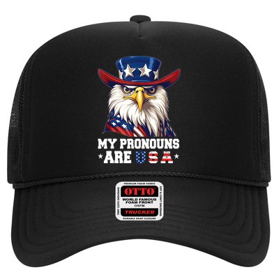 My Pronouns Are USA Funny Eagle 4th Of July American Trucker Hat