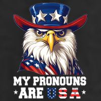 My Pronouns Are USA Funny Eagle 4th Of July American Golf Towel