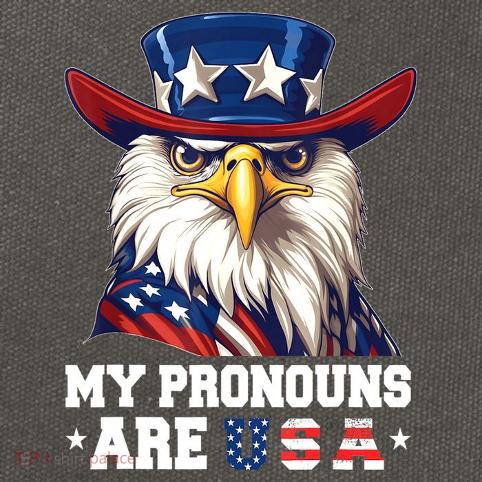 My Pronouns Are USA Funny Eagle 4th Of July American Cotton Canvas Backpack