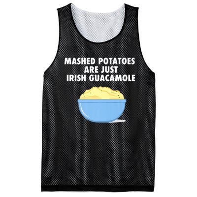 Mashed Potatoes Are Just Irish Guacamole Funny Food Mesh Reversible Basketball Jersey Tank