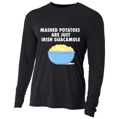 Mashed Potatoes Are Just Irish Guacamole Funny Food Cooling Performance Long Sleeve Crew