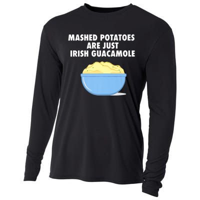 Mashed Potatoes Are Just Irish Guacamole Funny Food Cooling Performance Long Sleeve Crew