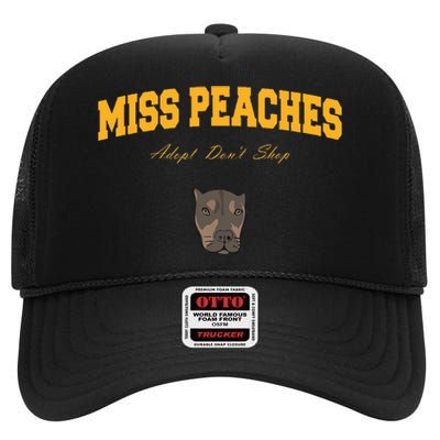 Miss Peaches Adopt Don’T Shop High Crown Mesh Back Trucker Hat