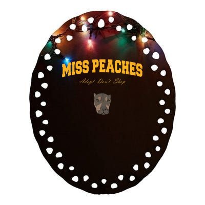 Miss Peaches Adopt Don’T Shop Ceramic Oval Ornament