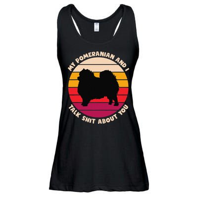My Pomeranian and I Talk Shit About You Funny Dog Pomeranian Ladies Essential Flowy Tank