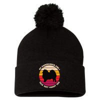 My Pomeranian and I Talk Shit About You Funny Dog Pomeranian Pom Pom 12in Knit Beanie