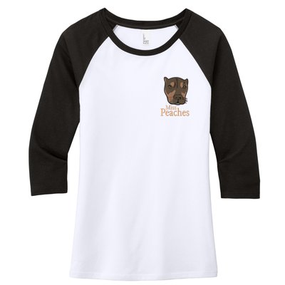 Miss Peaches Adopt Don’T Shop Women's Tri-Blend 3/4-Sleeve Raglan Shirt