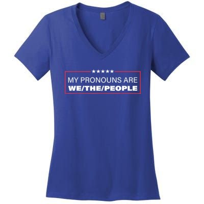 My Pronouns Are We The People Women's V-Neck T-Shirt