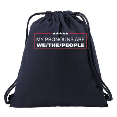 My Pronouns Are We The People Drawstring Bag