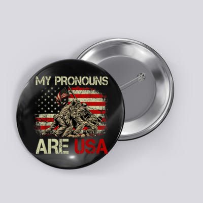 My Pronouns Are Usa 4th Of July American Flag Tie Dye Button