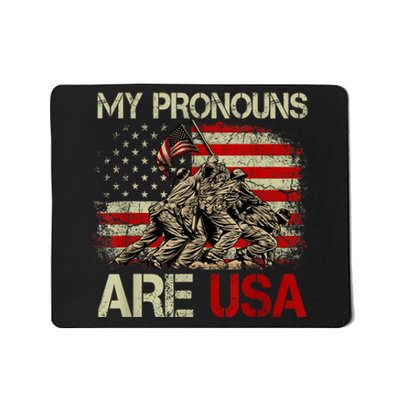 My Pronouns Are Usa 4th Of July American Flag Tie Dye Mousepad