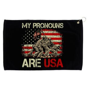 My Pronouns Are Usa 4th Of July American Flag Tie Dye Grommeted Golf Towel