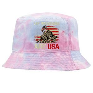 My Pronouns Are Usa 4th Of July American Flag Tie Dye Tie-Dyed Bucket Hat